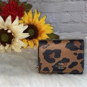 Coach LEOPARD Print Trifold Wallet
